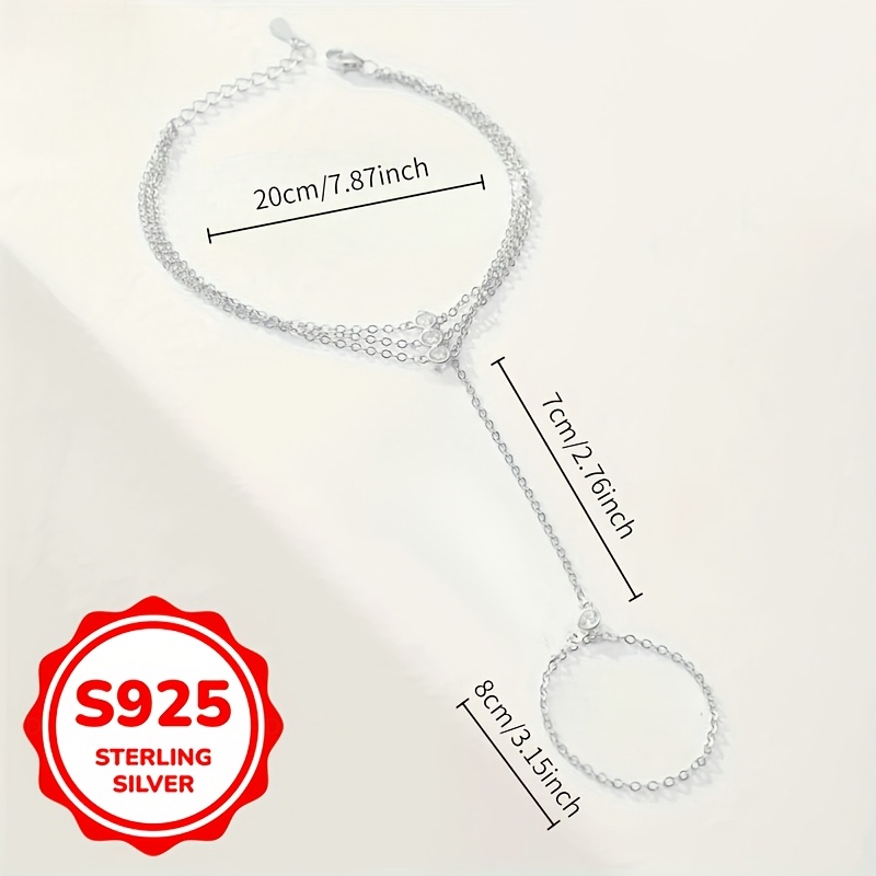 Women's S925 Pure Silver Light Luxury Chain Finger Bracelet